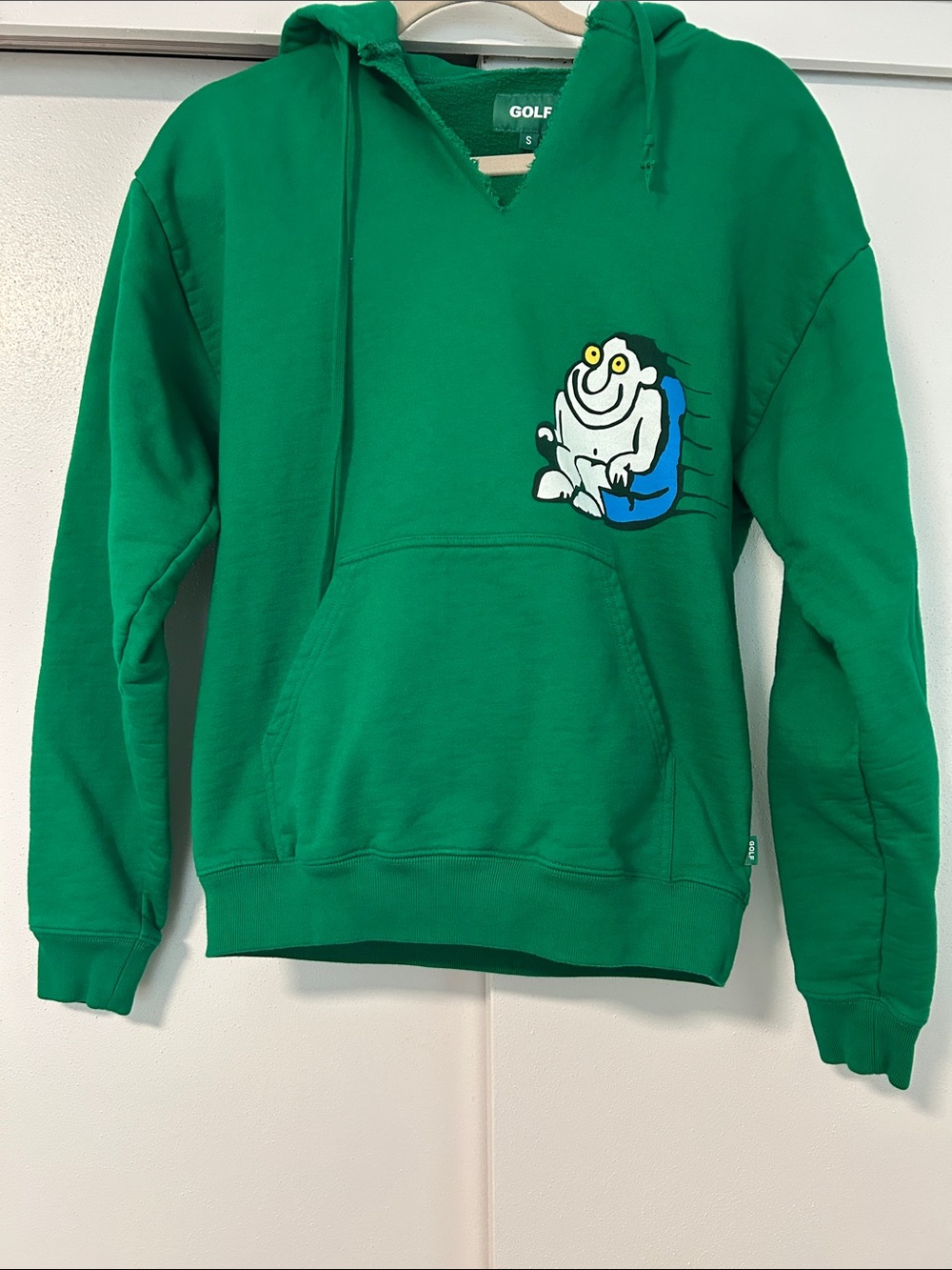 Golf Wang Green Zip-Up Style Hoodie with Cartoon Chest Graphic